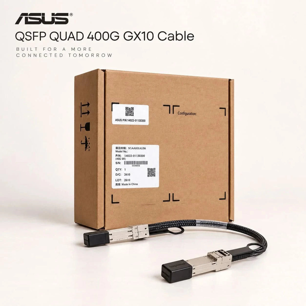 Cabo ASUS QSFP 400G 0,4 m para Ascent GX10