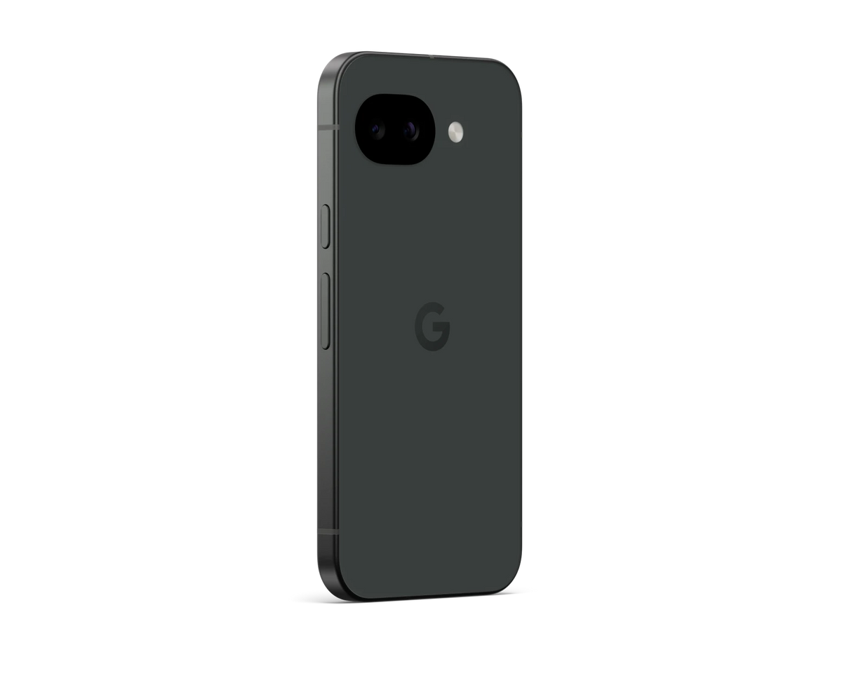 Google Pixel 10a Obsidiana – vista em ângulo