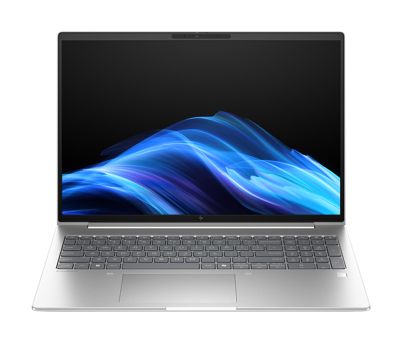 HP EliteBook 6 G1i 16" prata, vista frontal