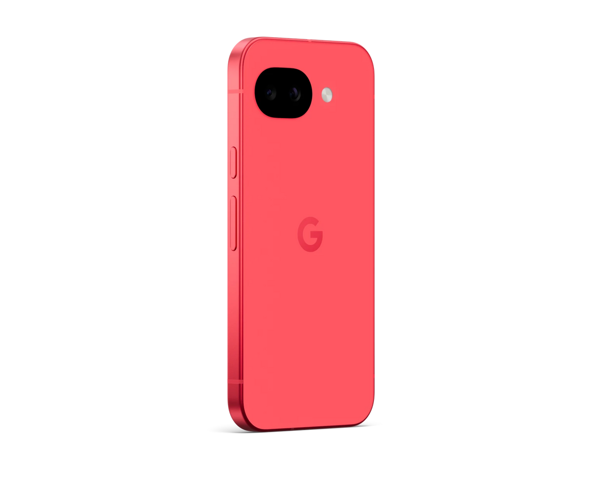 Google Pixel 10a Framboesa – vista em ângulo