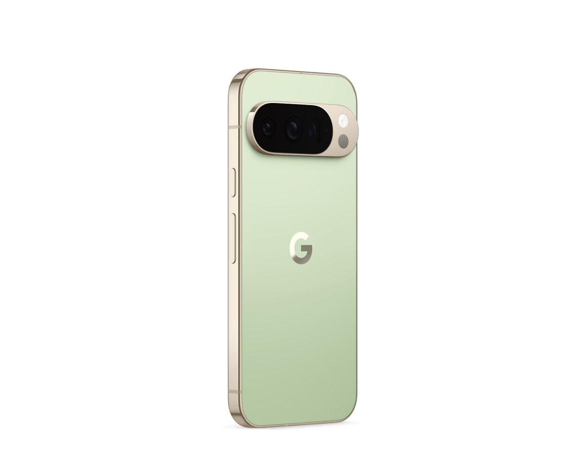 Google Pixel 10 Pro Jade – vista em ângulo