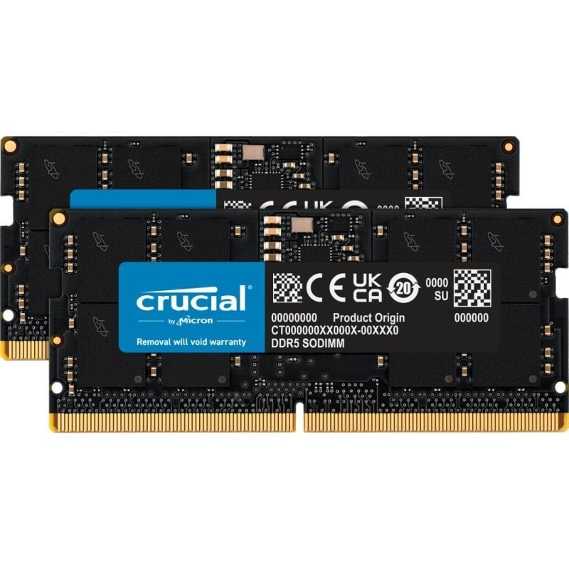 Memória RAM Crucial 32GB (2x16GB) DDR5 5600MHz SODIMM CL46 para Notebook