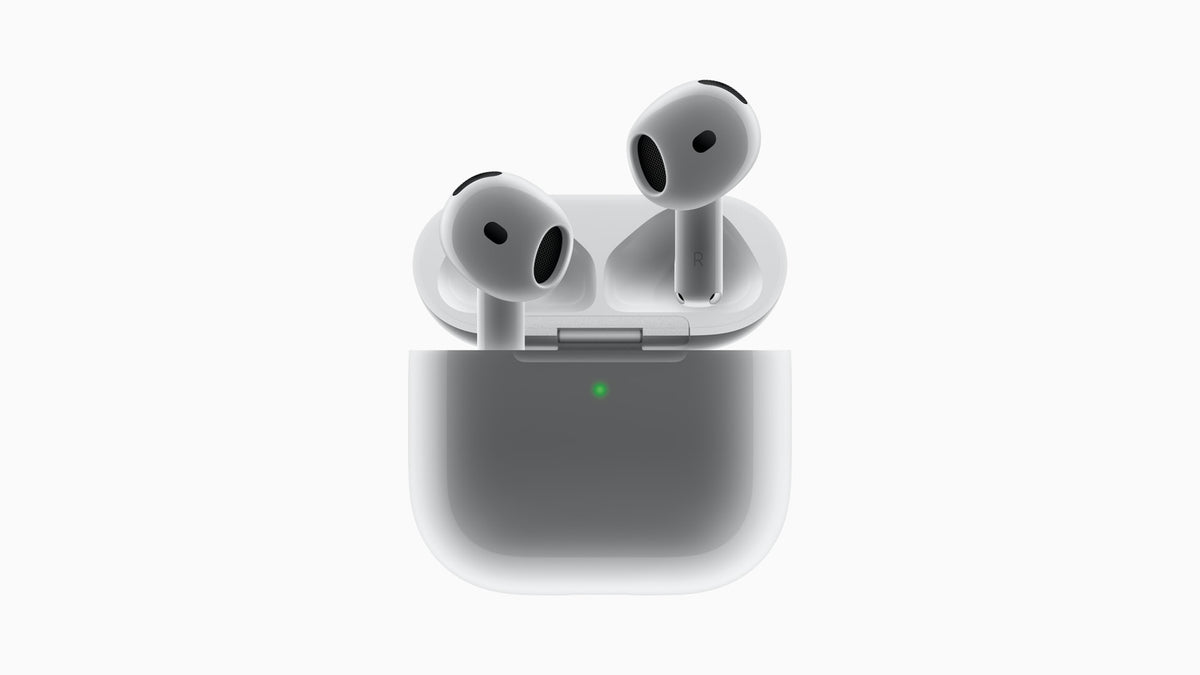 AirPods 4 dentro do estojo de recarga (imagem de imprensa)