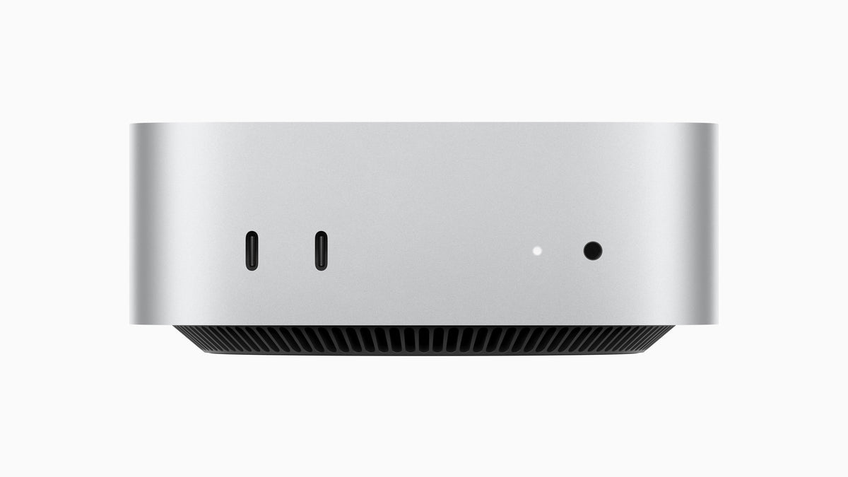 Mac mini (2024) Prateado – portas frontais USB-C e fone