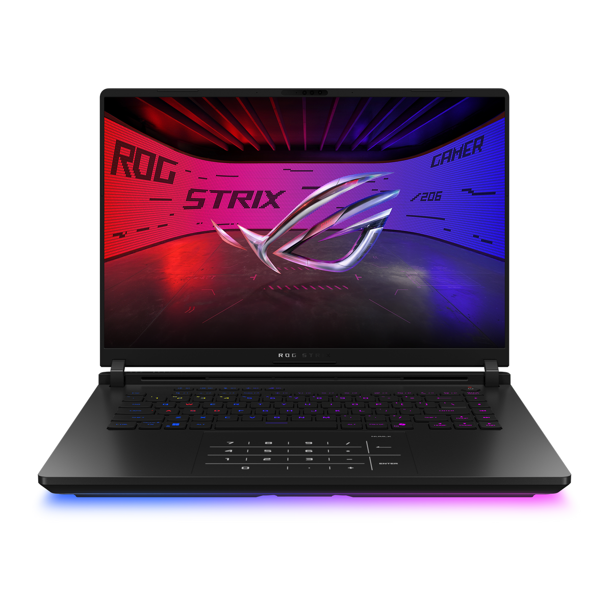 ASUS ROG Strix SCAR 16 2025 Off Black, vista frontal