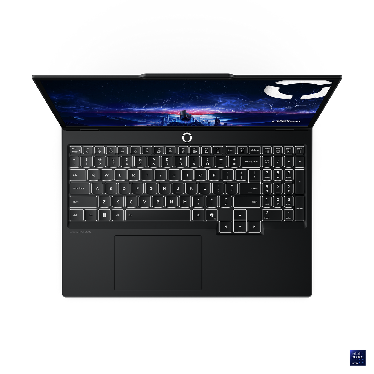Lenovo Legion 5i Gen 10 Preto Eclipse, teclado visto de cima