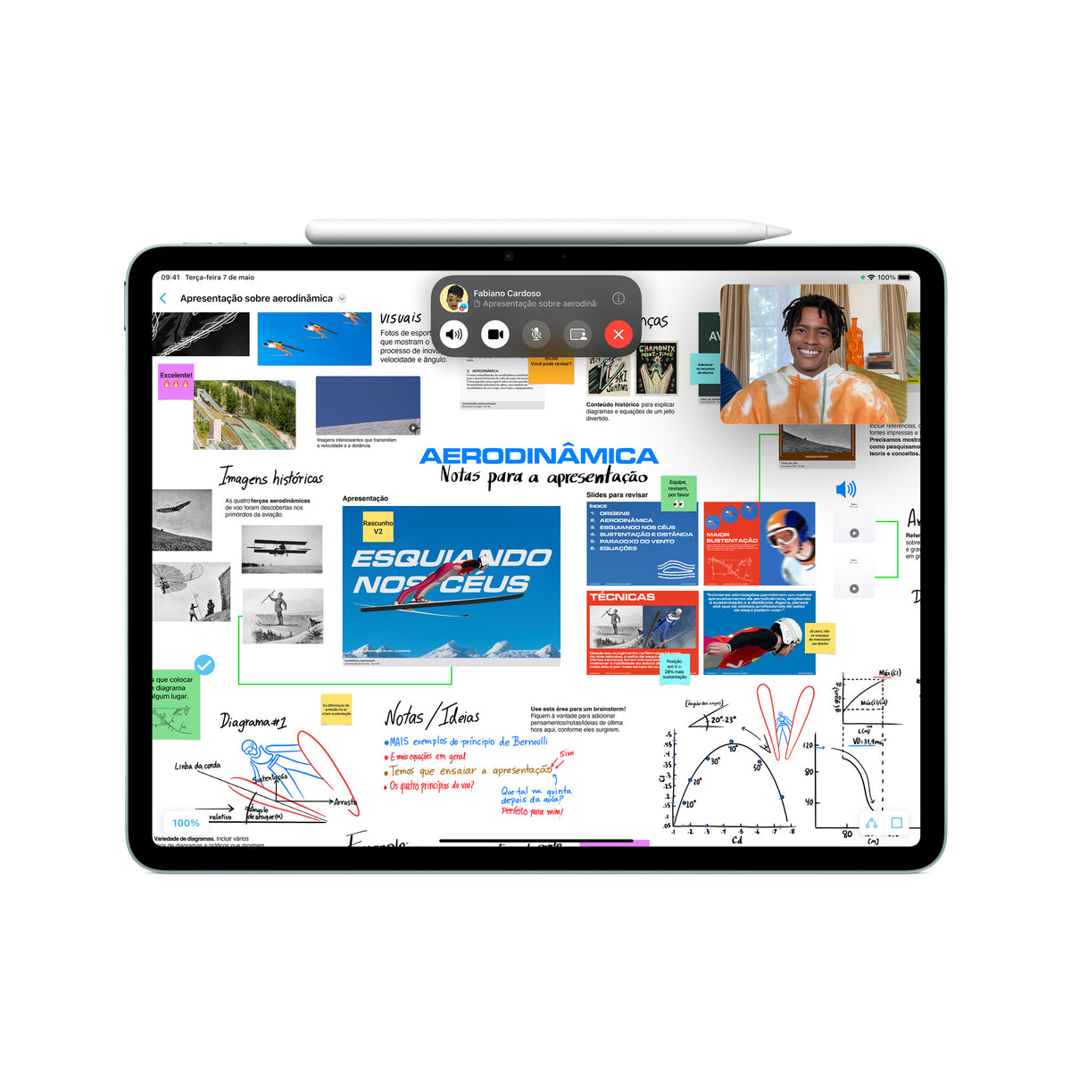 Apple Pencil Pro fixado na lateral do iPad