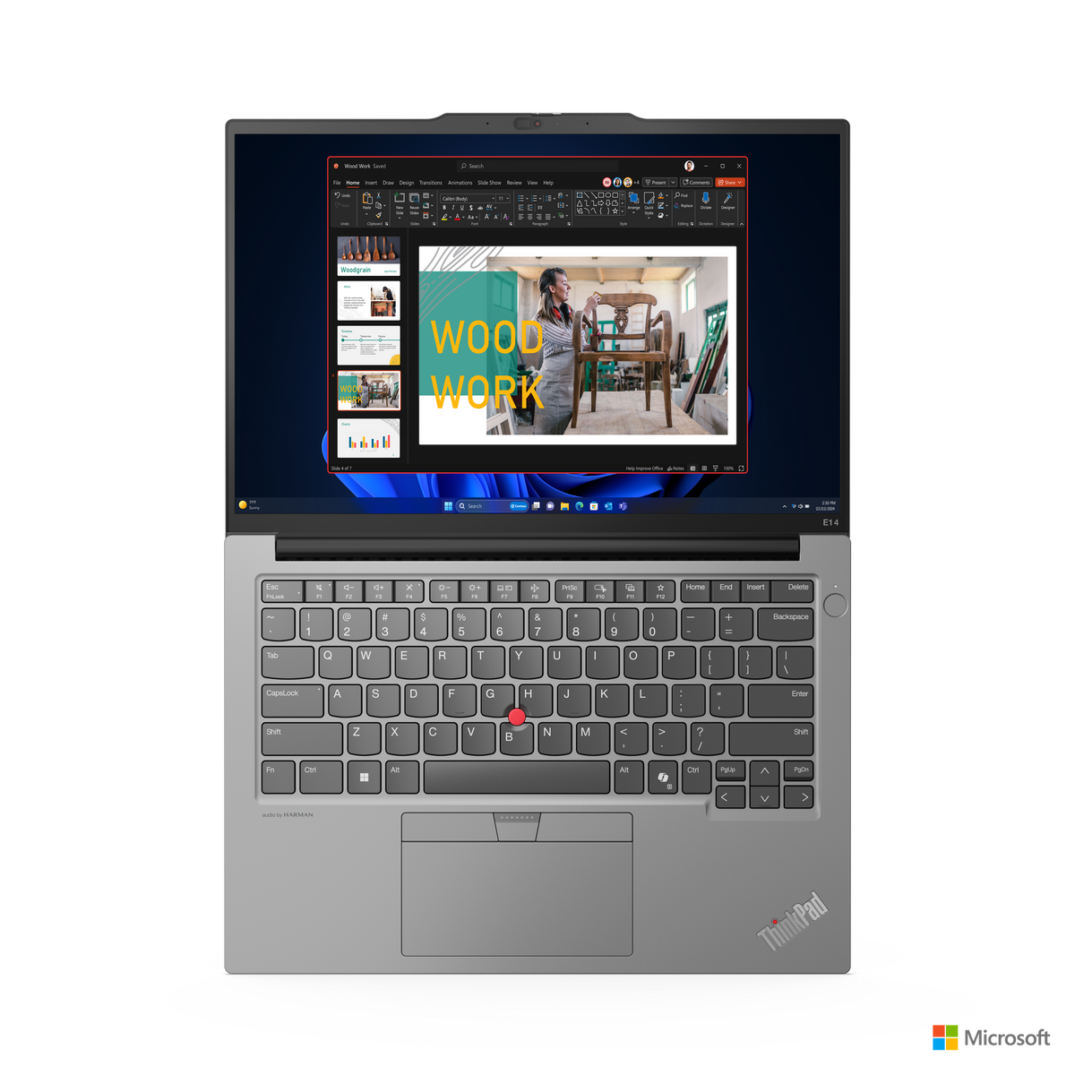 Lenovo ThinkPad E14 Gen 6 Cinza, vista superior