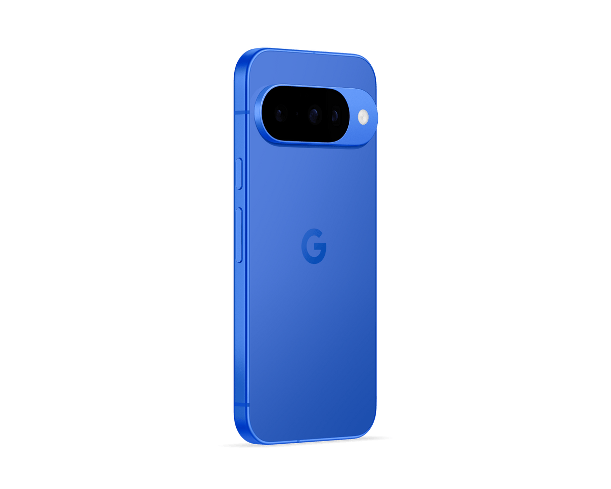 Google Pixel 10 Índigo – vista em ângulo