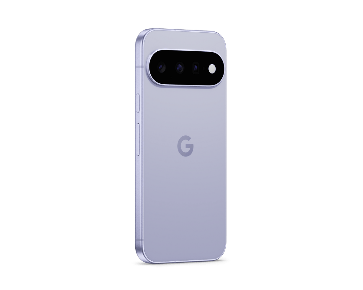 Google Pixel 11 Gelo lilás – vista em ângulo