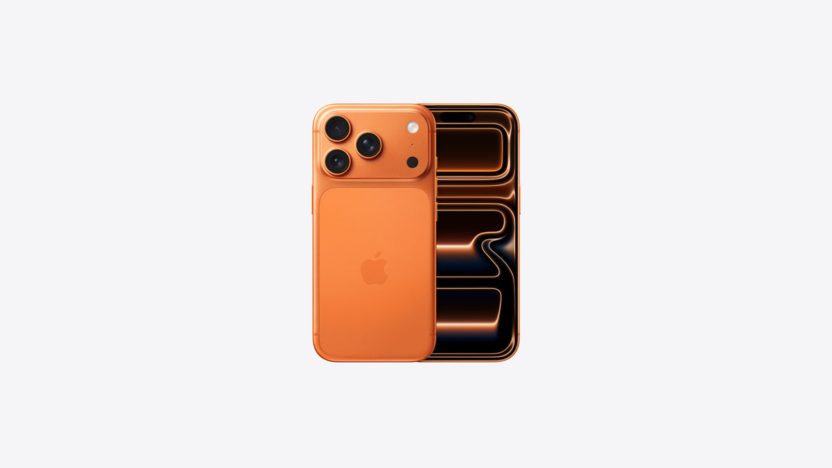 iPhone 17 Pro Laranja-cósmico – frente e traseira