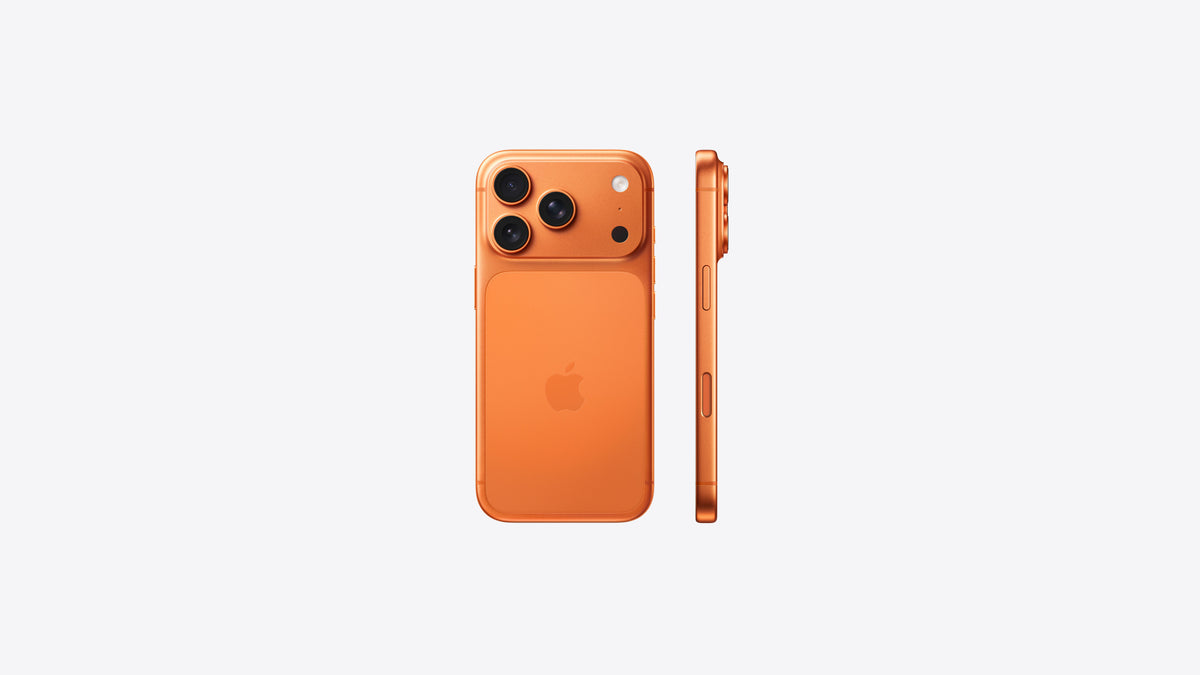 iPhone 17 Pro Laranja-cósmico – traseira e lateral
