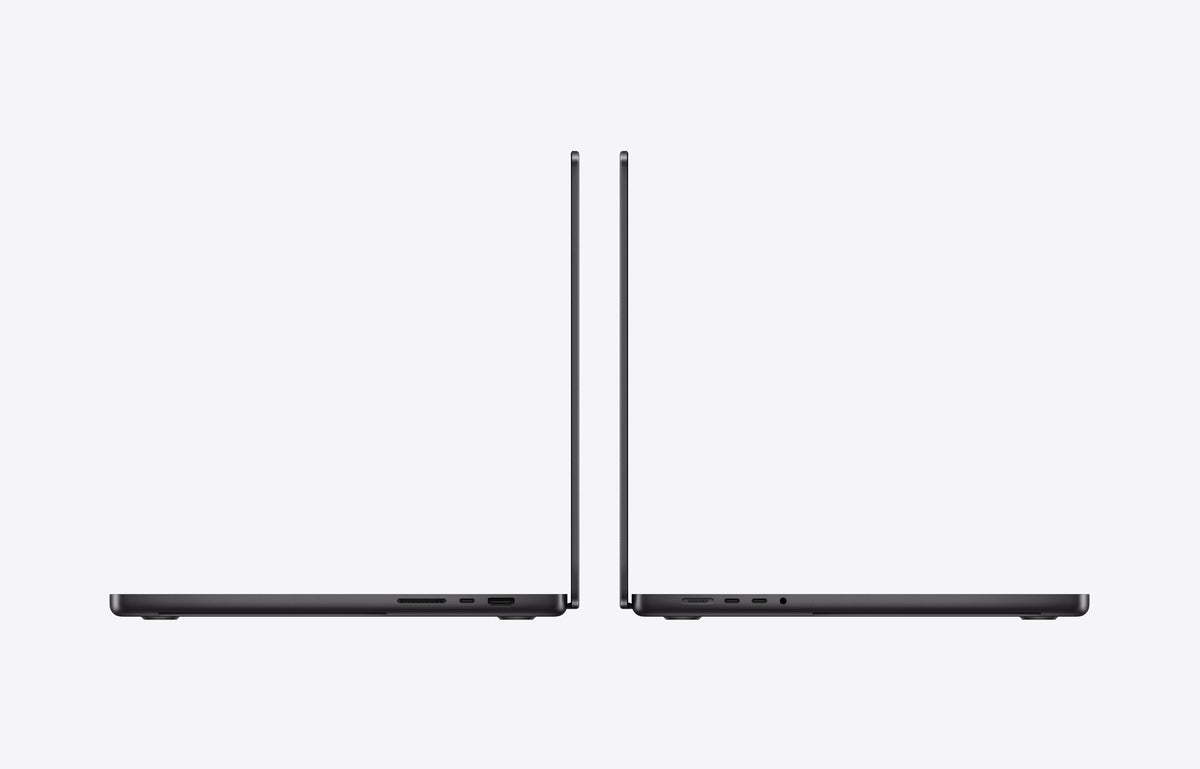 MacBook Pro 16" (M5 Pro/M5 Max) Preto-espacial – lateral