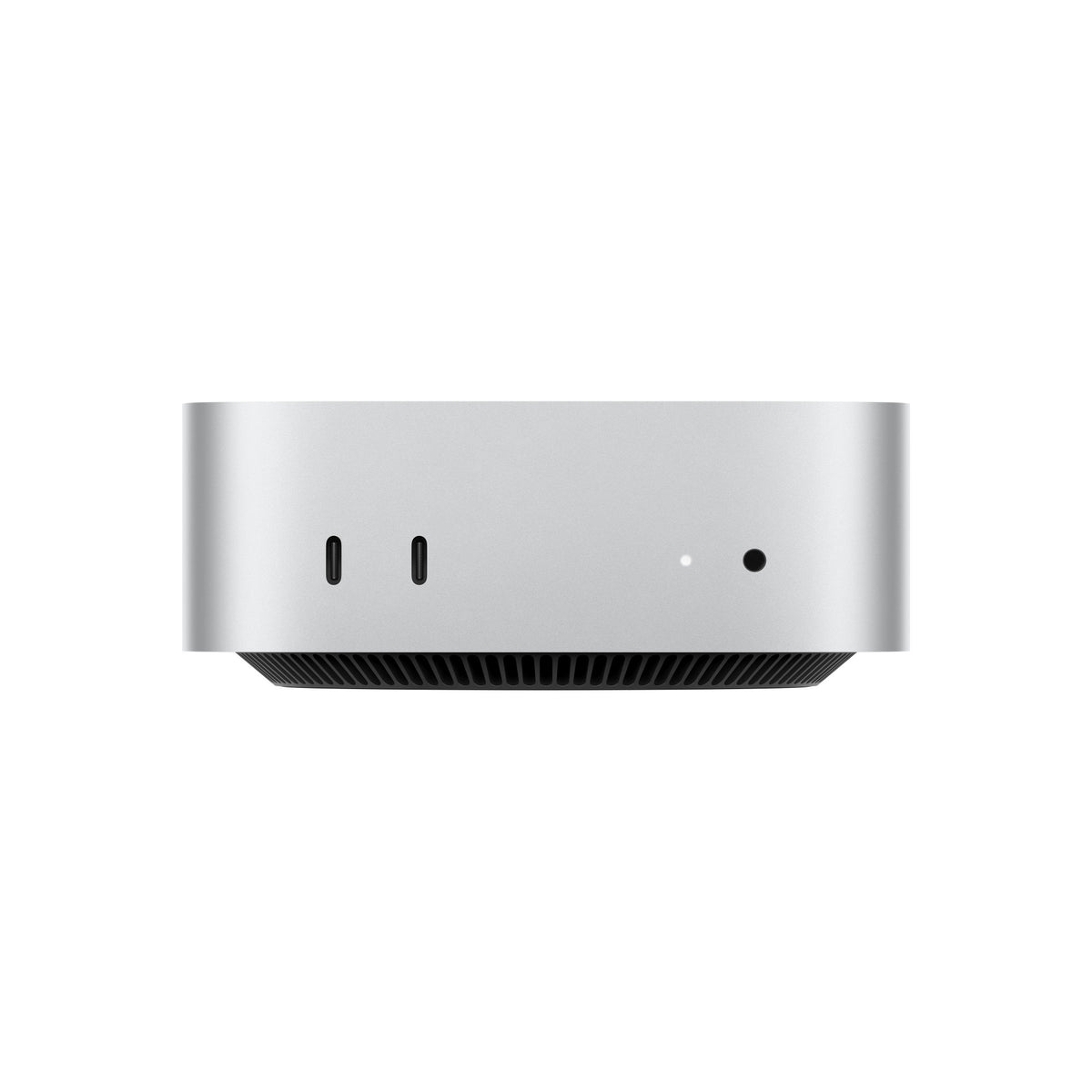 Mac mini (M4, 2024) Prateado – vista frontal