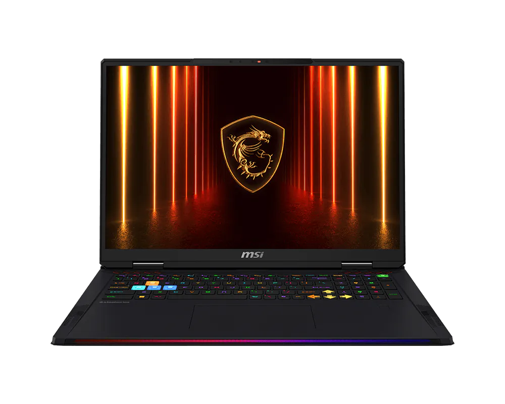 MSI Raider 18 HX AI preto, vista frontal